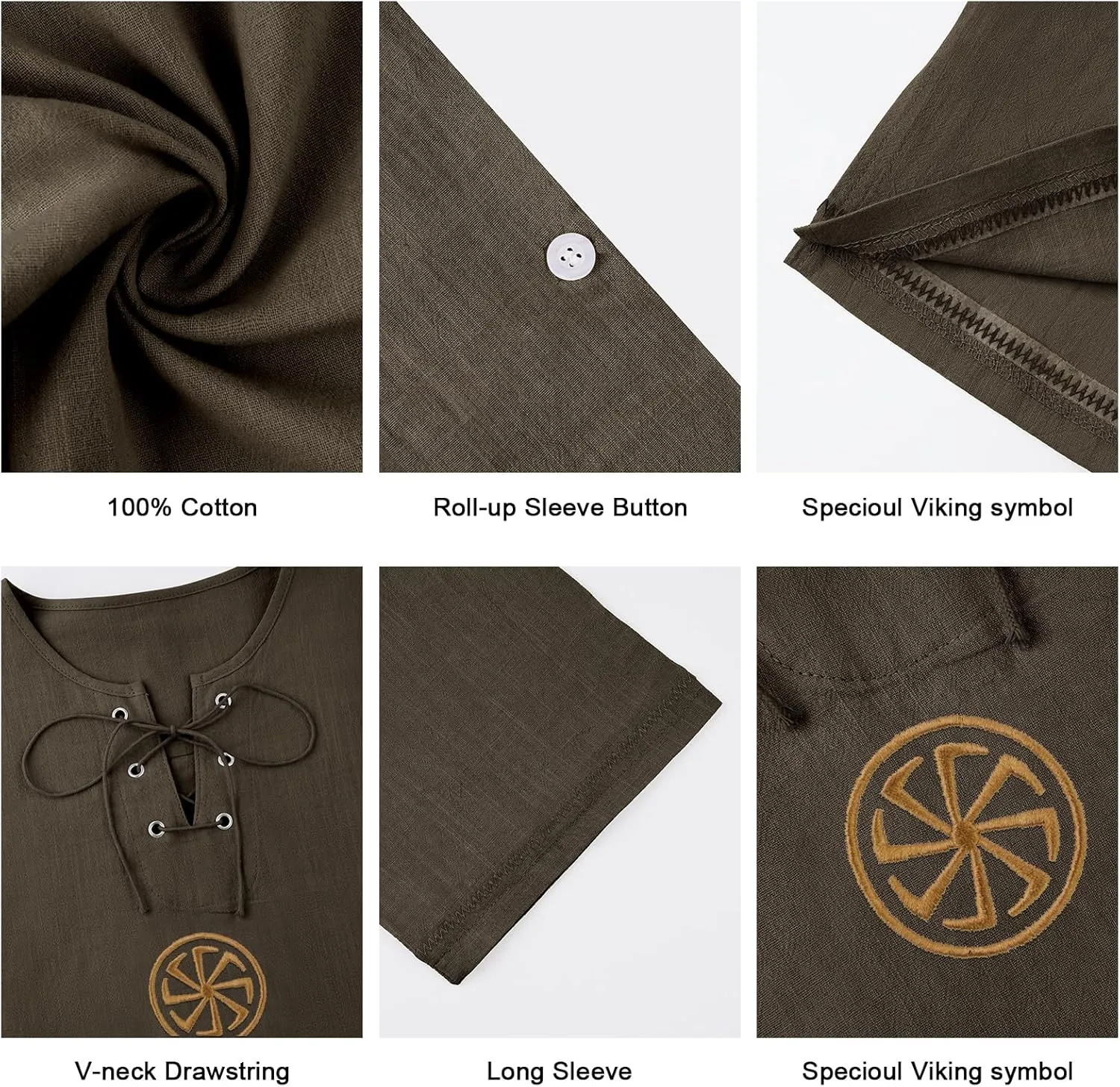 Men's Fashion Cotton Linen Shirt Long Sleeve Solid Color Ethnic Beach Yoga Top