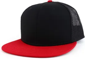 Oversize XXL Blank Flatbill Mesh Snapback Cap