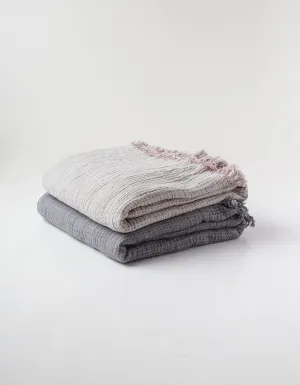 Queen Size Reversible Textured Throw Blanket