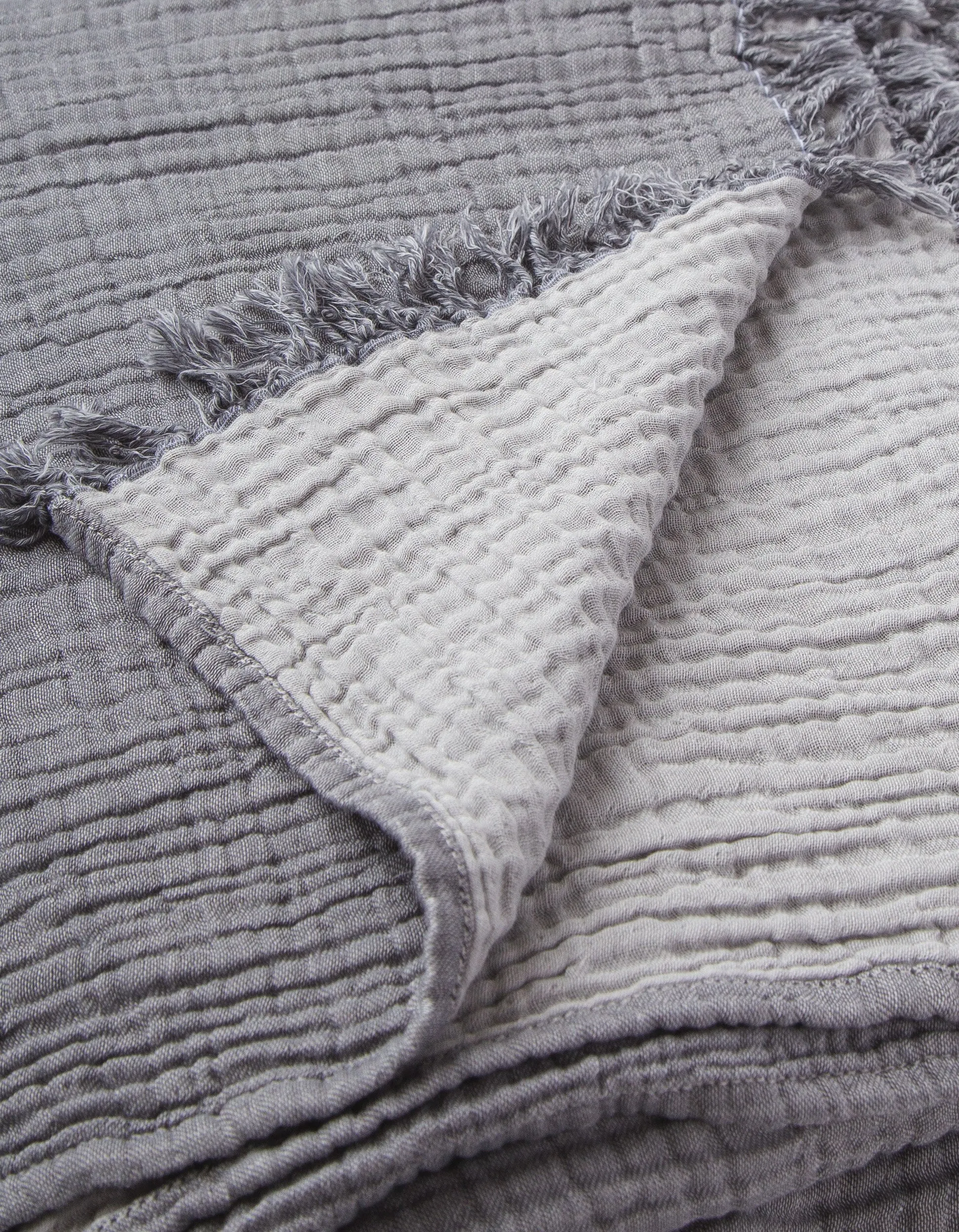 Queen Size Reversible Textured Throw Blanket