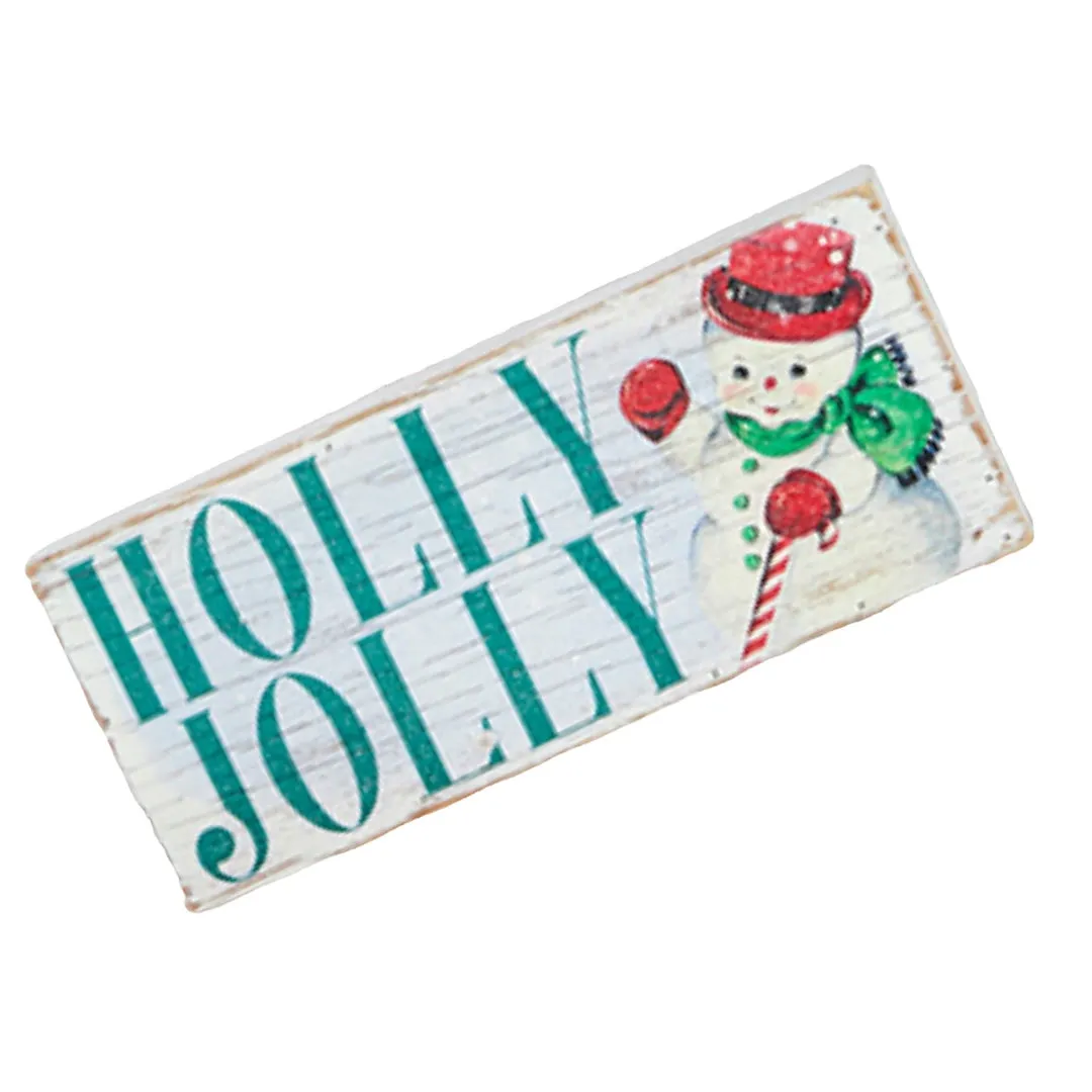 Retro Wooden Wall Art- Santa/Snowman Option