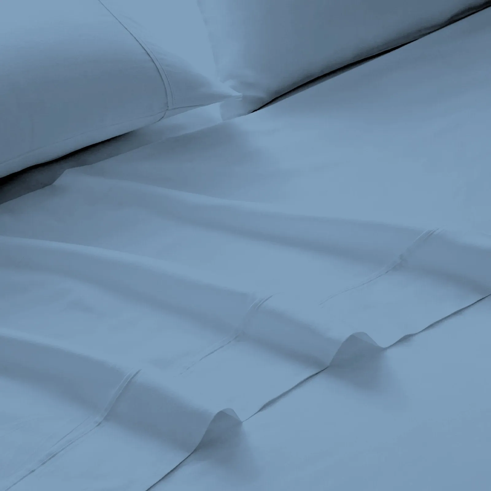 Royal Comfort 4 Piece 1500TC Sheet Set And Goose Feather Down Pillows 2 Pack Set Queen Indigo