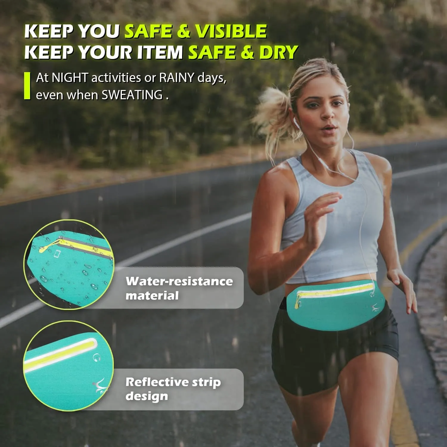 Running Belt Phone Holder, Mothers Day Gifts for Mom Wife Her Teens, Money Belt bag, Flat Fanny Packs for Women Men, Workout Gear Accessories, Waist pouch for Runners, Walking, Travel, Gym, Exercise