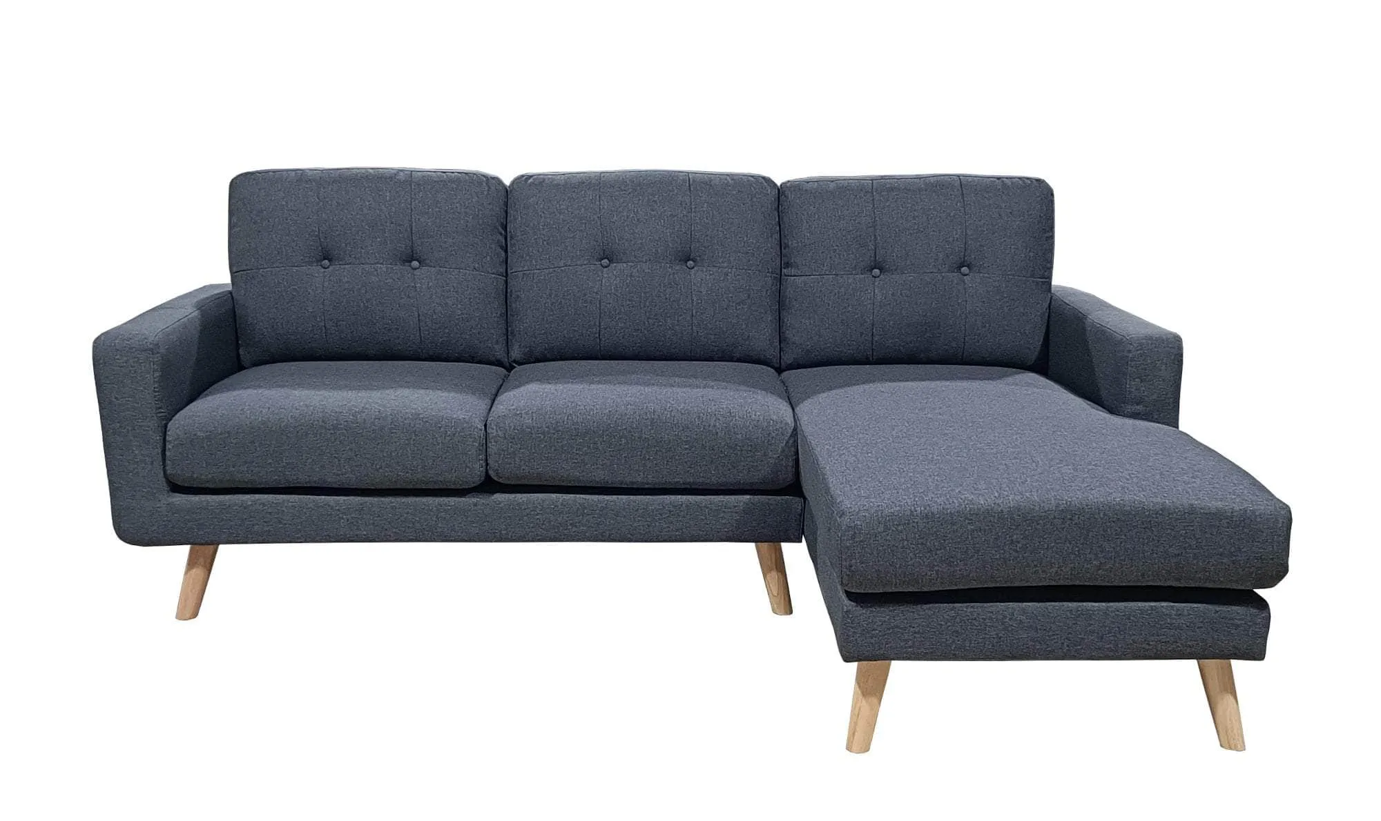 San Marino 87.75" Wide Tufted Linen Sectional Sofa - Available in 2 Colours