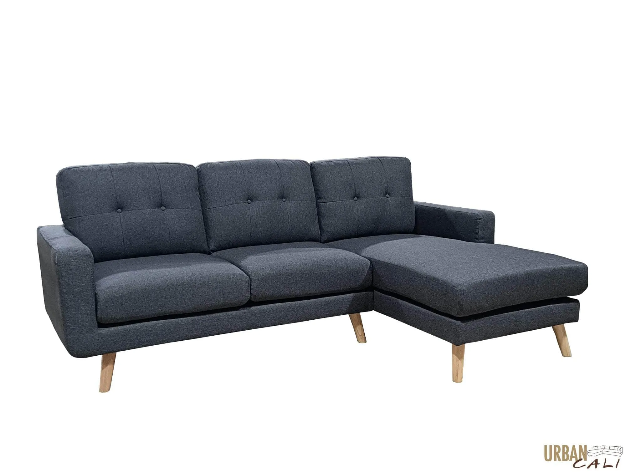 San Marino 87.75" Wide Tufted Linen Sectional Sofa - Available in 2 Colours