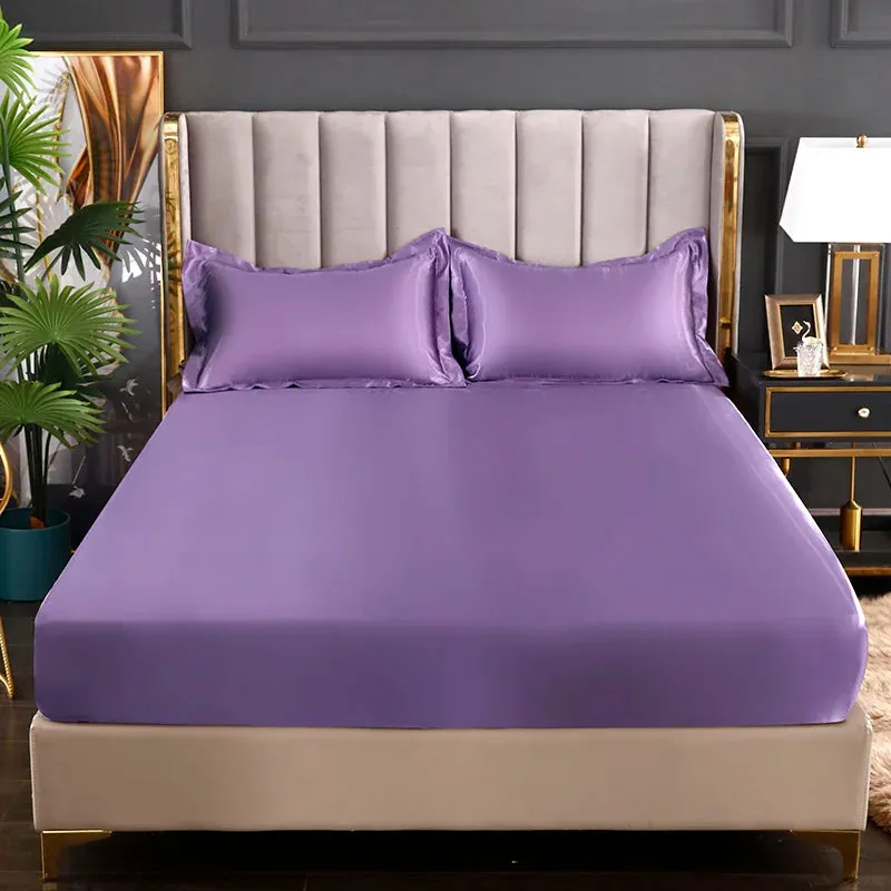 SINOTAO  -  Fashionable Satin Elastic Fitted Sheet Elastic Bands For Mattress Cover King Size 180x200cm Bed Cover Bedding