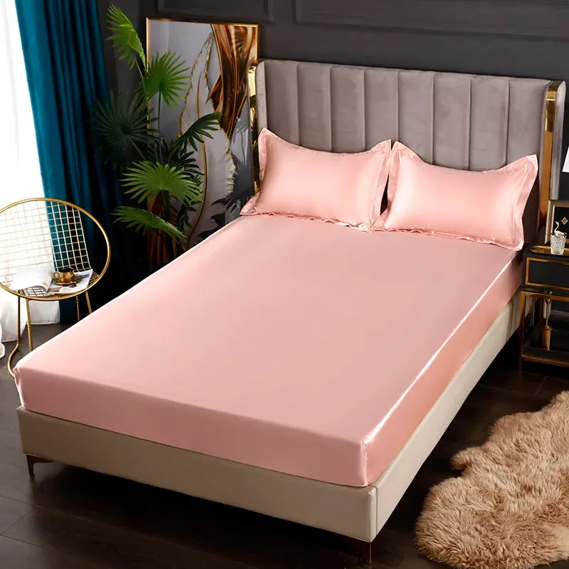 SINOTAO  -  Fashionable Satin Elastic Fitted Sheet Elastic Bands For Mattress Cover King Size 180x200cm Bed Cover Bedding