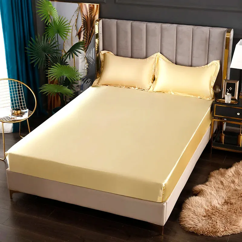 SINOTAO  -  Fashionable Satin Elastic Fitted Sheet Elastic Bands For Mattress Cover King Size 180x200cm Bed Cover Bedding