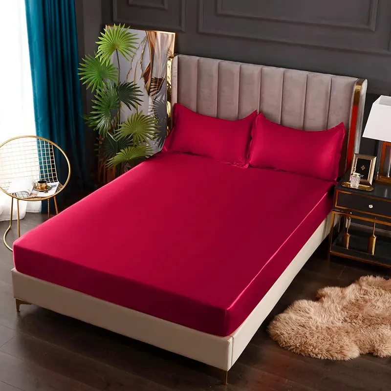 SINOTAO  -  Fashionable Satin Elastic Fitted Sheet Elastic Bands For Mattress Cover King Size 180x200cm Bed Cover Bedding
