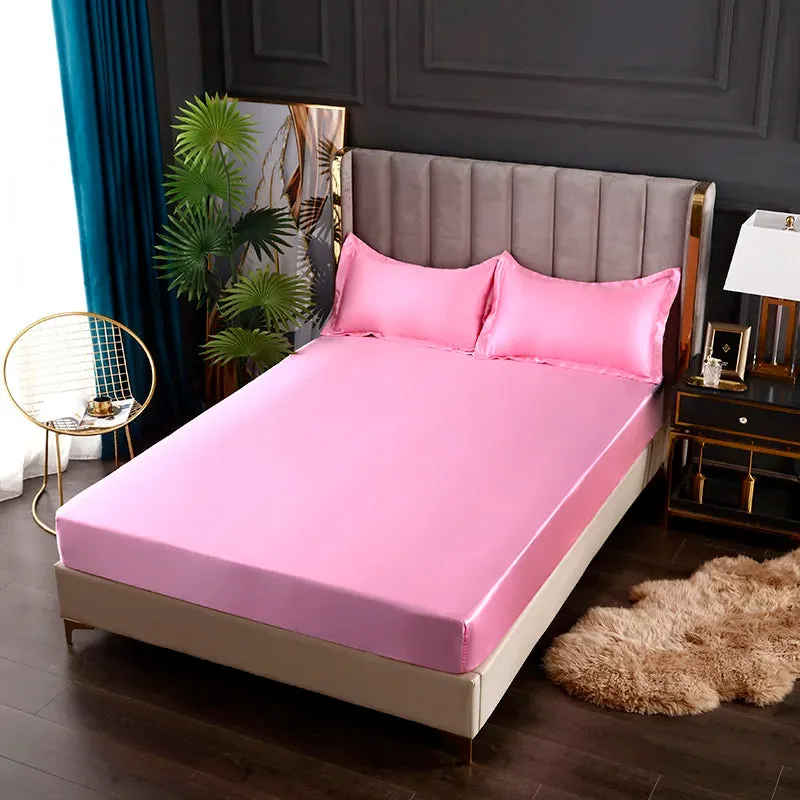 SINOTAO  -  Fashionable Satin Elastic Fitted Sheet Elastic Bands For Mattress Cover King Size 180x200cm Bed Cover Bedding