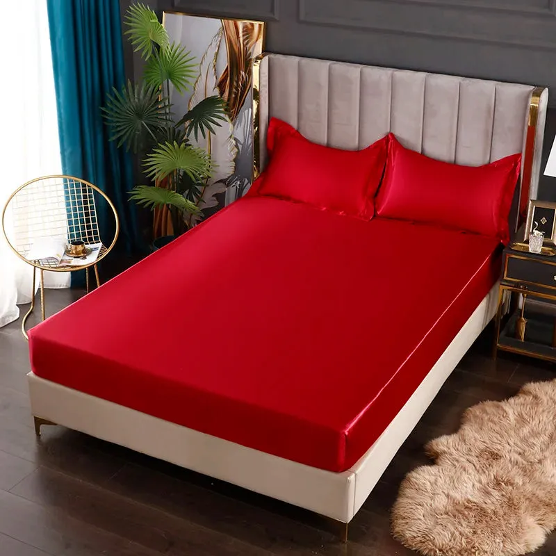 SINOTAO  -  Fashionable Satin Elastic Fitted Sheet Elastic Bands For Mattress Cover King Size 180x200cm Bed Cover Bedding