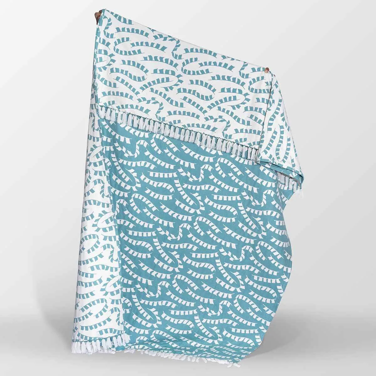 Teal Prayer Flag Woven Throw