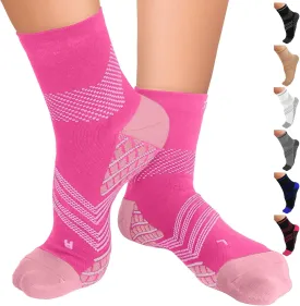 TechWare Pro Plantar Fasciitis Socks  Cushion Ankle Compression Socks Women & Men. Achilles Tendonitis Brace & Arch Support