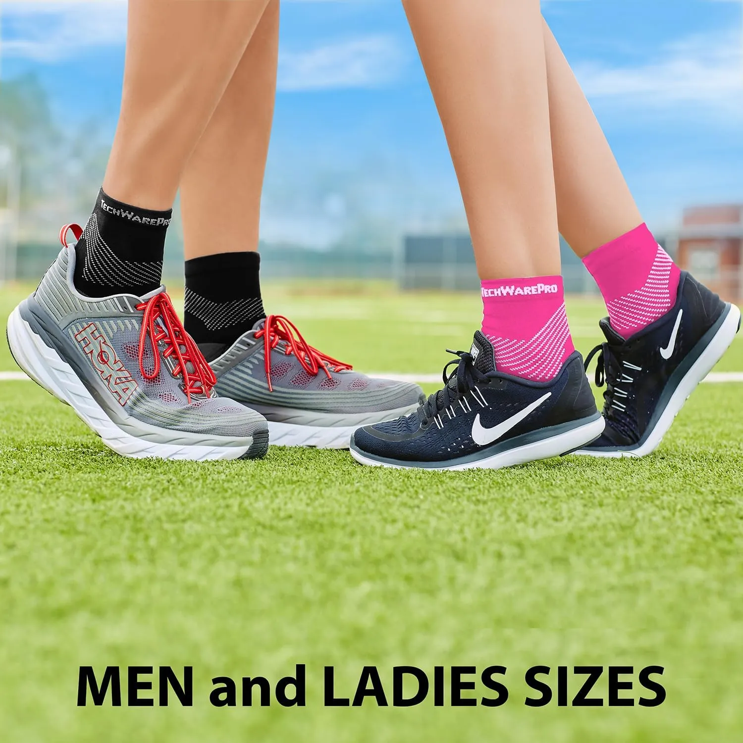 TechWare Pro Plantar Fasciitis Socks  Cushion Ankle Compression Socks Women & Men. Achilles Tendonitis Brace & Arch Support