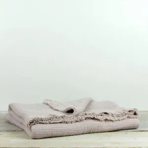 Textured Cotton Throw - Heather Pink