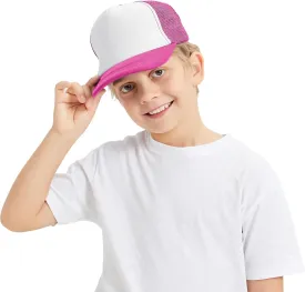 TopTie Kids 5 Panel Trucker Cap Mesh Snapback Hat Foam Front for Boys Girls Aged 3-7 Years Old