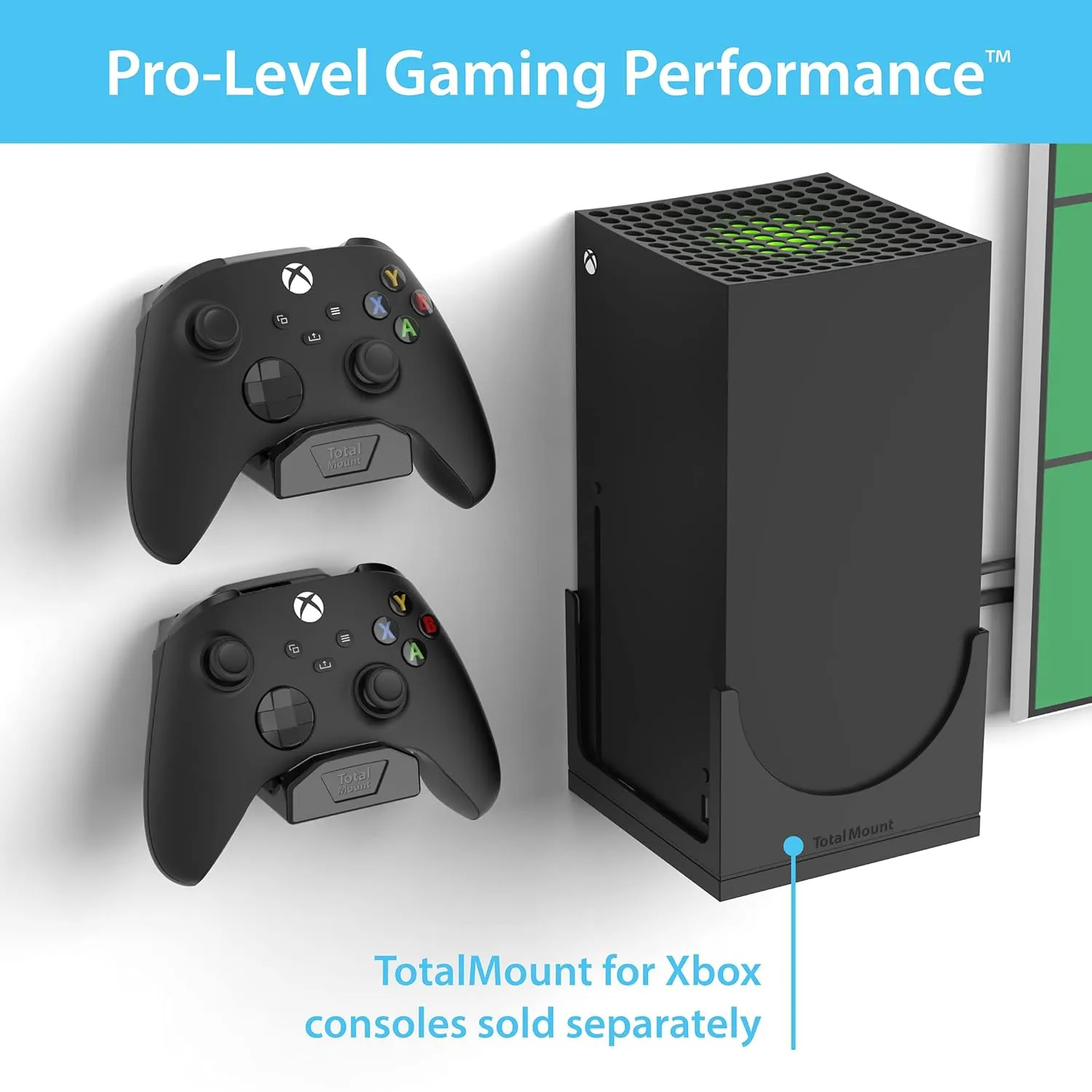 TotalMount Controller Wall Stands (4 Pack) with Non-Slip Pads & Removable Adhesive for Xbox, PS5, PS4, and Nintendo  These Premium Holders Wont Damage Your Wall with Screws or Permanent Adhesive