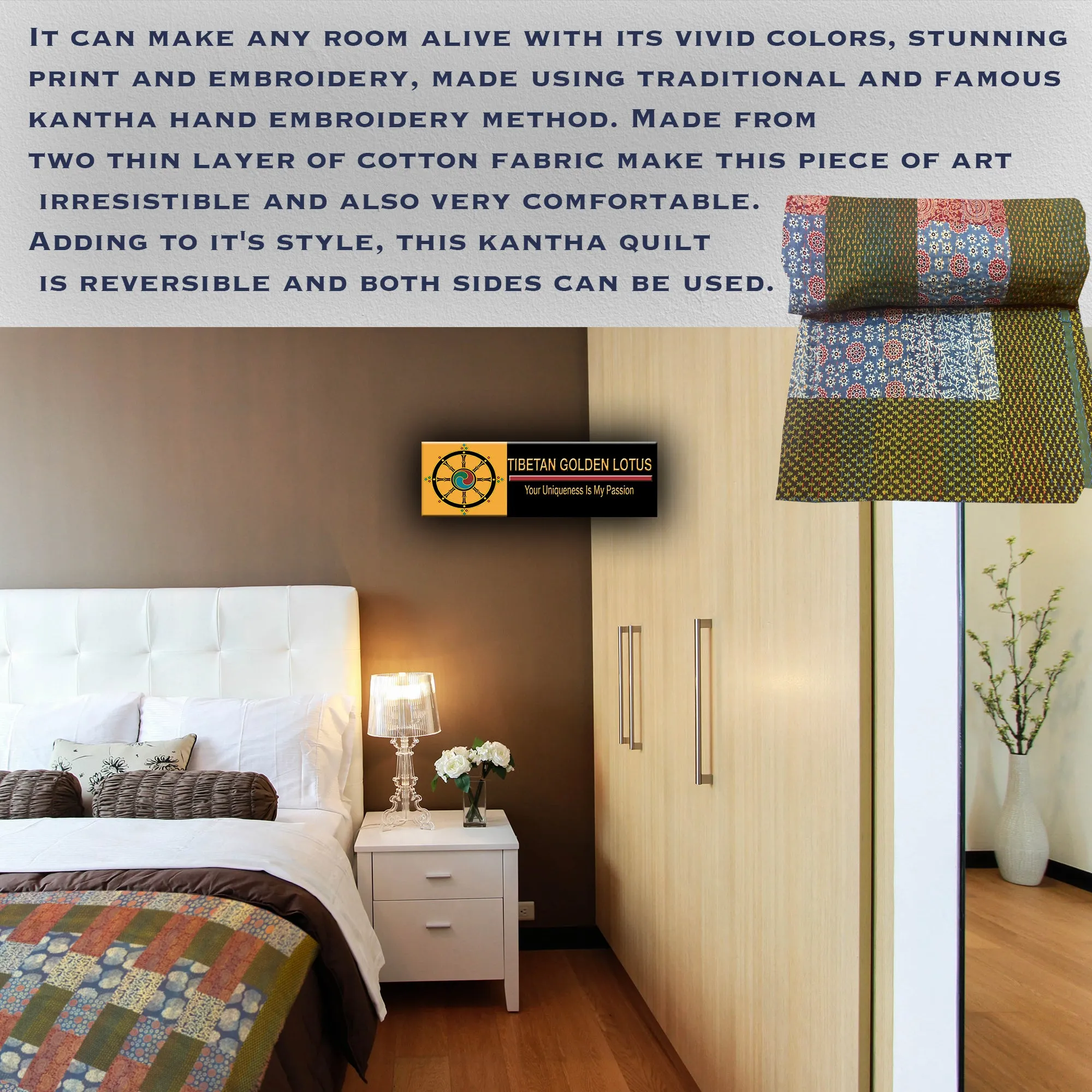 Vintage Handmade Quilt, Perfect bed matching quilt for your bedroom